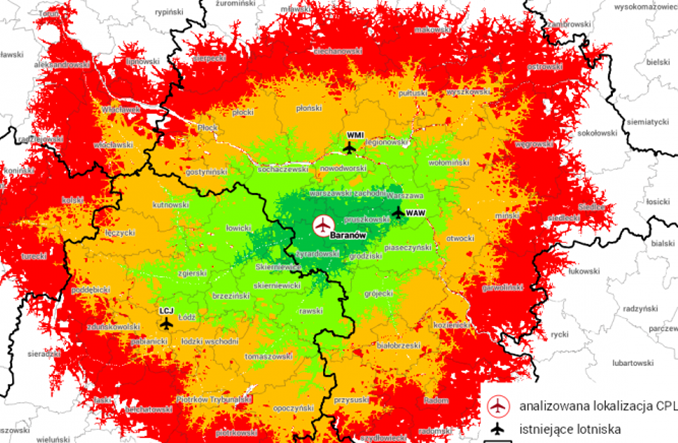 Lotnisko w Baranowie to dobry znak dla kolei