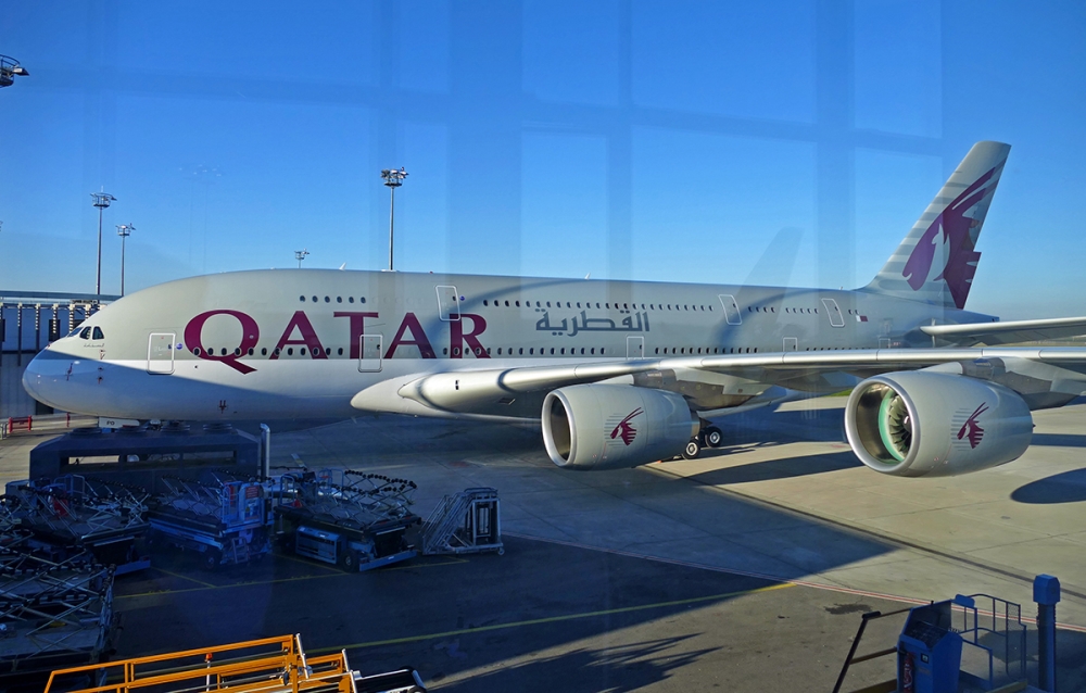 A380 w barwach Qatara