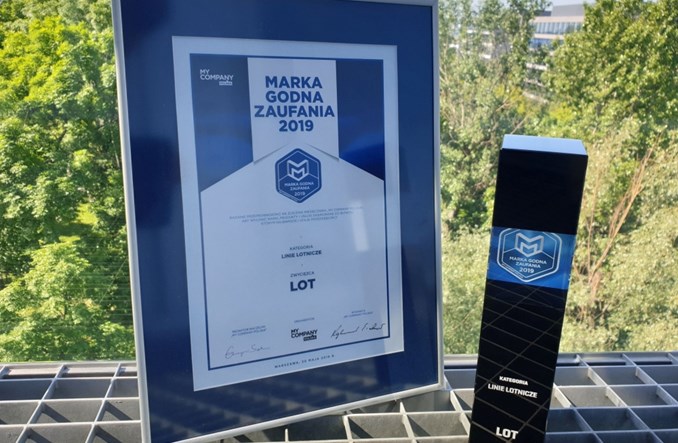 PLL LOT z nagrodą Marka Godna Zaufania 2019