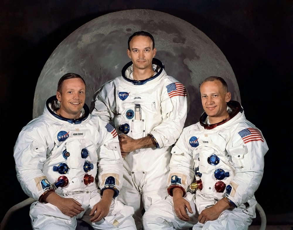 Załoga Apollo 11: Od lewej Neil Armstrong, Michael Collins i Edwin Aldrin 