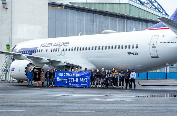 LOTAMS: Pierwszy przegląd obsługi Boeinga 737 MAX 8 PLL LOT
