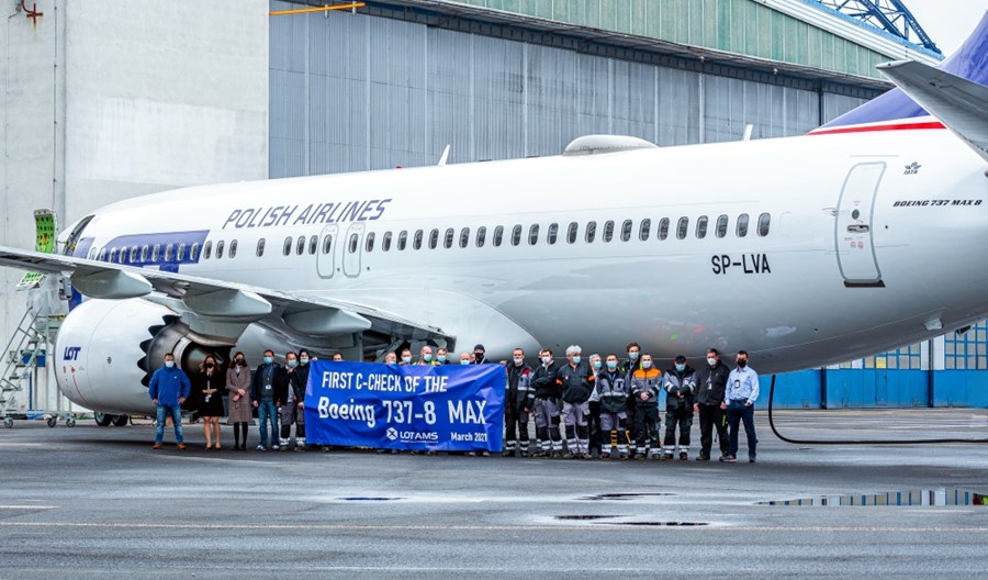 LOTAMS: Pierwszy przegląd obsługi Boeinga 737 MAX 8 PLL LOT