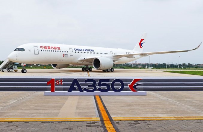Airbus dostarczył pierwszego A350 z centrum wyposażenia i dostaw w Chinach