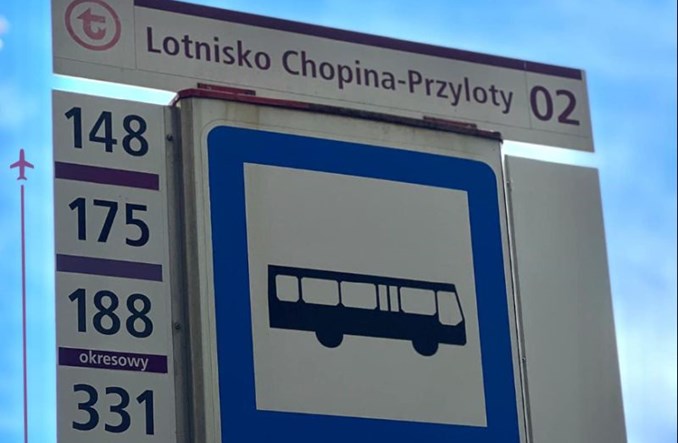 Sobota i niedziela w wakacje bez linii nr 188 na Lotnisku Chopina. ZTM zachęca do SKM