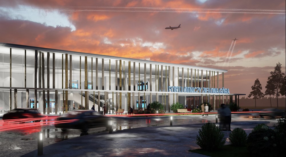 Wizualizacja terminala na lotnisku Babimost