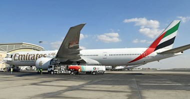 Emirates kończą naziemne testy silnika napędzanego SAF (zdjęcia)