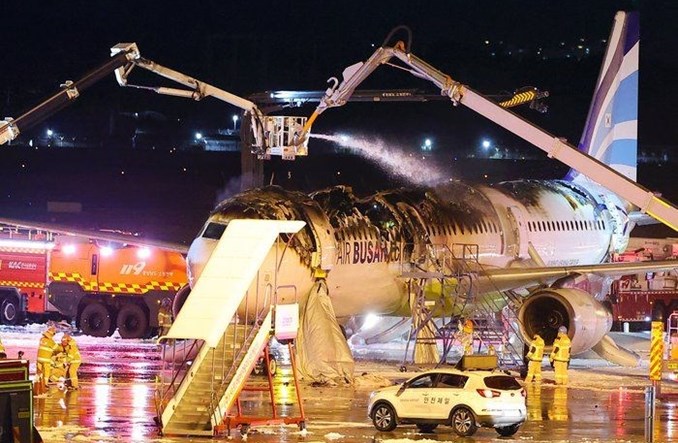 Pożar airbusa A321 Air Busan. Samolot spłonął