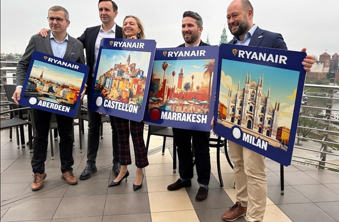 Kraków: Latem 83 trasy Ryanaira, w tym cztery nowe