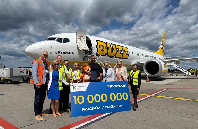 Katowice: Ryanair świętuje 10-milionowego pasażera