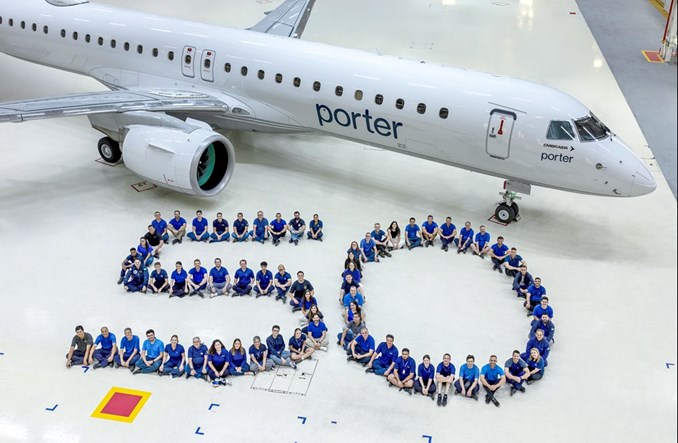 Embraer dostarczył 50. E195-E2 dla Porter Airlines