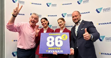 Kraków: Ryanair doda w bazie 3 samoloty i zaoferuje latem 86 tras