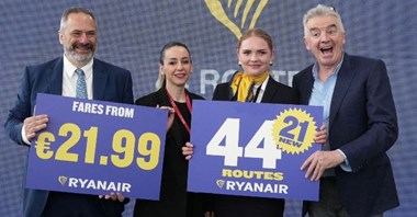 Ryanair stawia mocniej na Albanię. 21 nowości z Tirany, w tym 4 do Polski