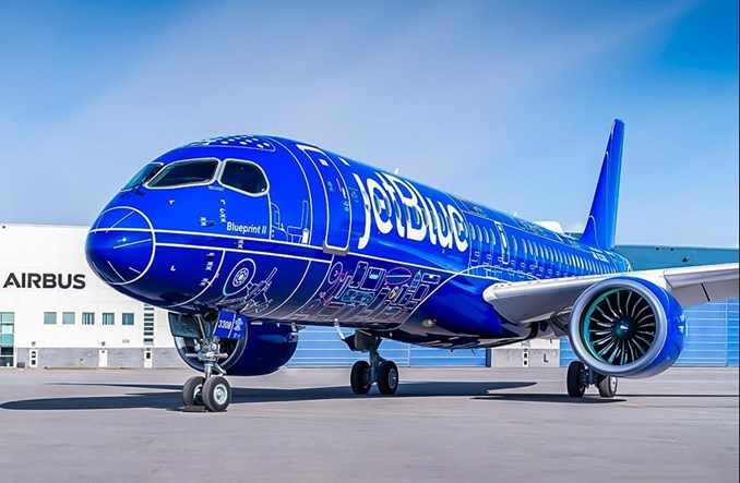 JetBlue przywraca malowanie Blueprint. Nowa odsłona na airbusie A220