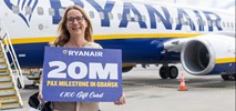 Ryanair przewiózł 20 milionów pasażerów w Gdańsku 