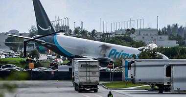Boeing B767F 21 Air (Amazon Prime Air) wypadł z pasa w Miami