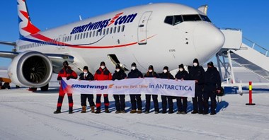 Smartwings jako pierwsze wylądowały na Antarktydzie boeingiem 737 MAX 
