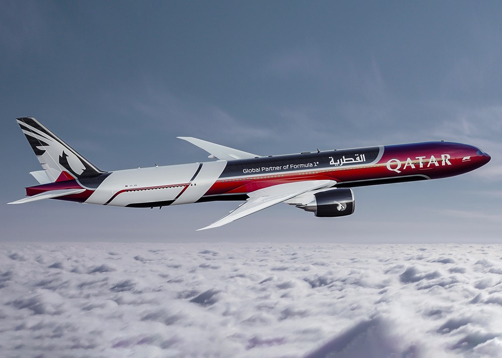 Qatar Airways: Nowe malowanie F1 na B777-300ER