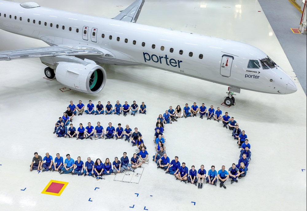 Embraer dostarczył 50. E195-E2 dla Porter Airlines